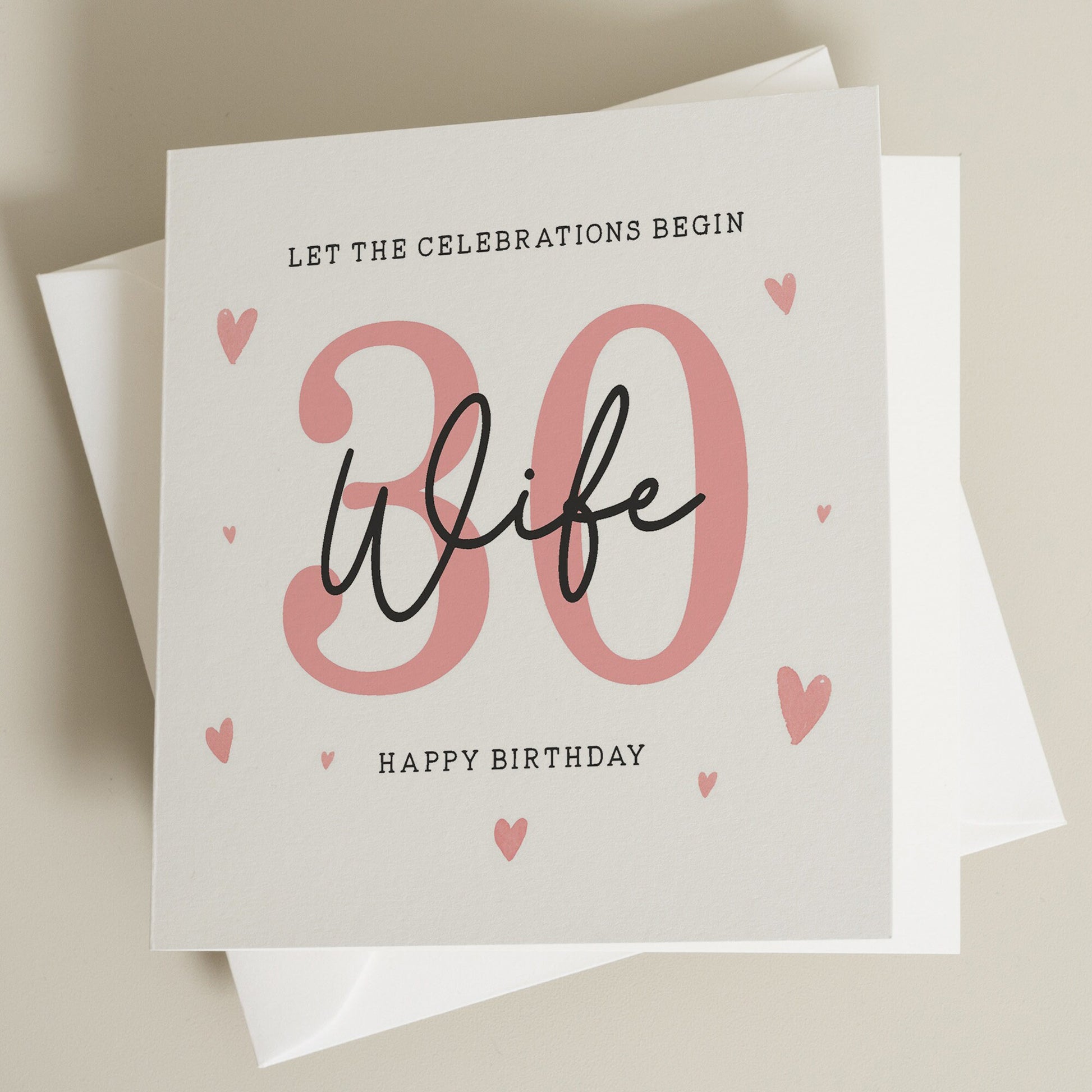 30th Birthday Card For Wife, Wife Thirtieth Birthday Card, Wife 30th Birthday Gift, Happy 30th Birthday Card For Her