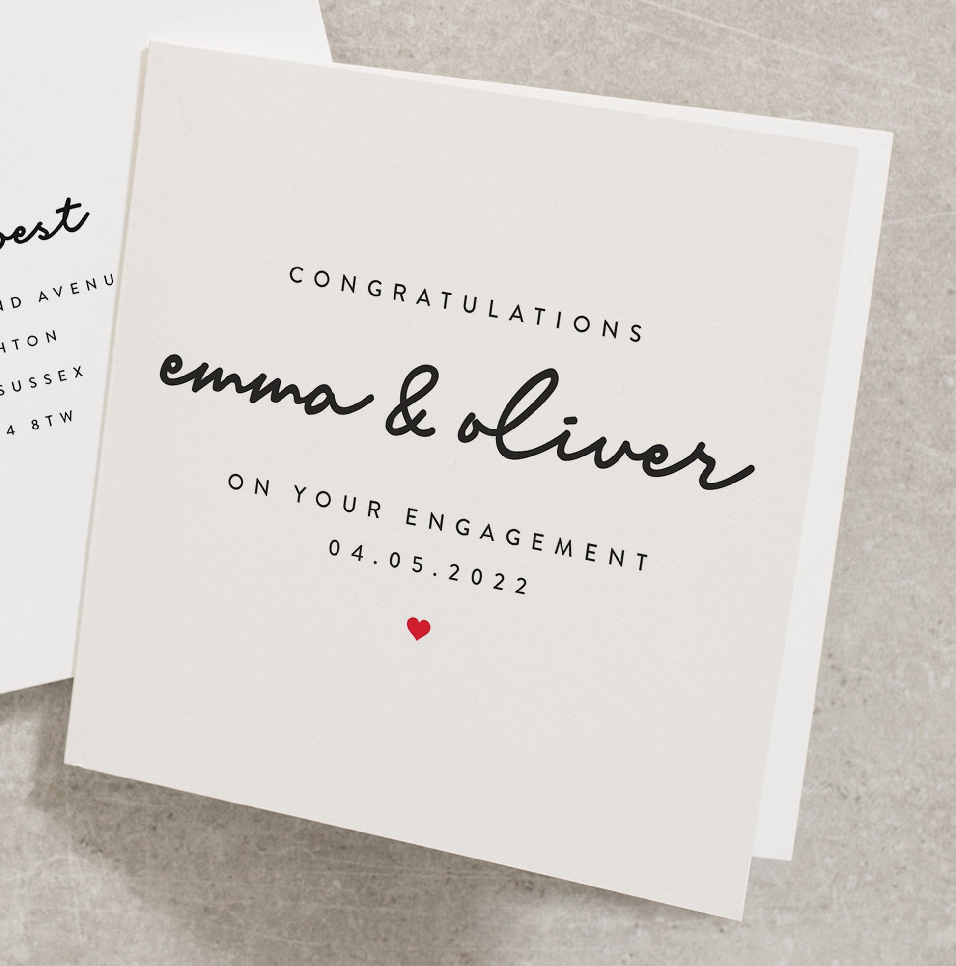 Personalised Congratulations On Your Engagement Card, Engagement Card With Date, Happy Engagement Card For Happy Couple, Engaged Card EN010