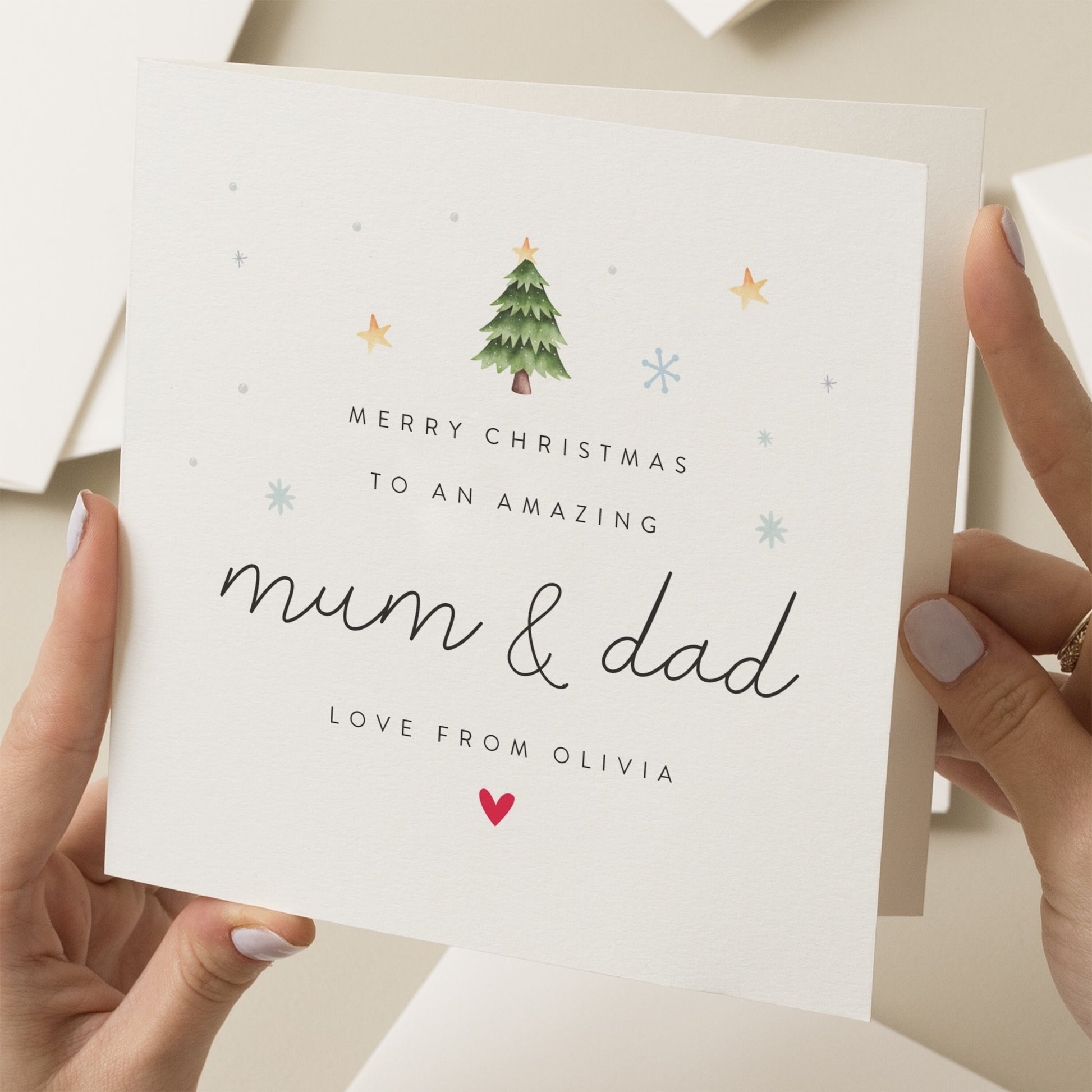 Christmas Card Mum And Dad, Parents Christmas Card, Dad And Mum Christmas Card, Personalised Christmas Card Mum Dad, Christmas Gift, Xmas