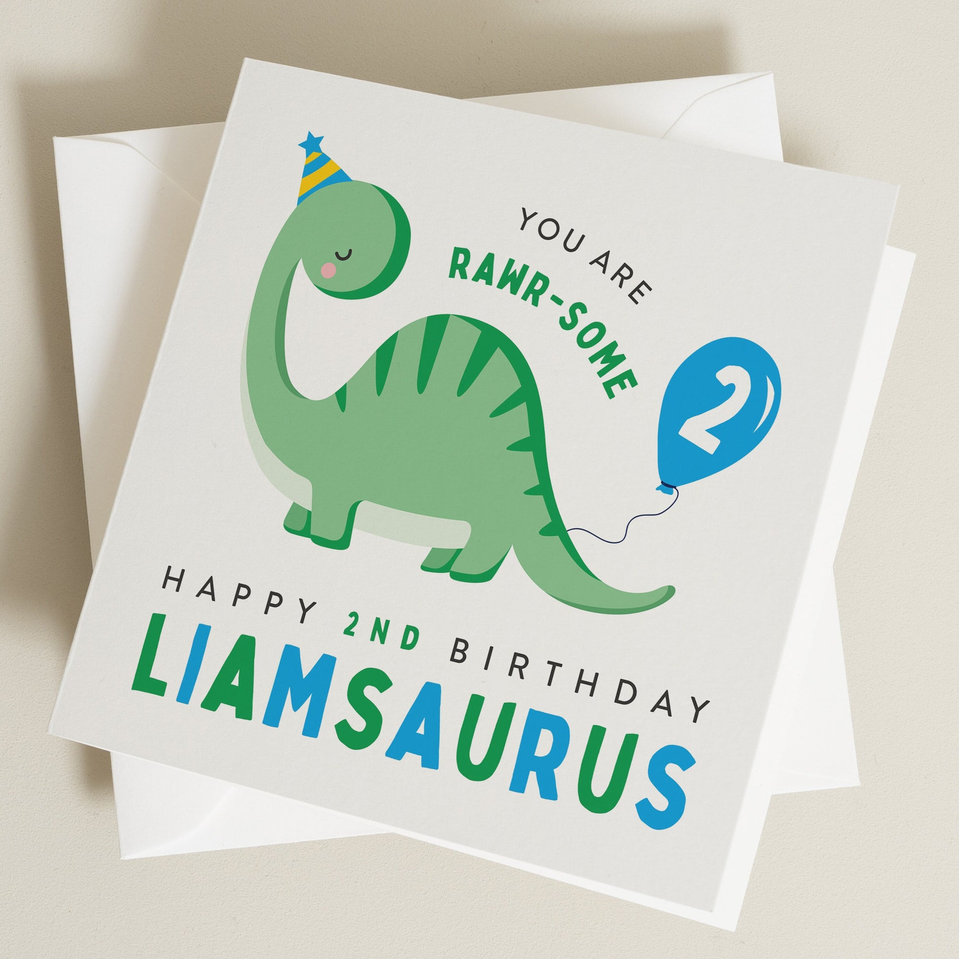 Happy 2nd Birthday Card For Son, Grandson 2nd Birthday Card, Nephew 2nd Birthday Card, 2nd Birthday Card, Second Birthday Card BC1202