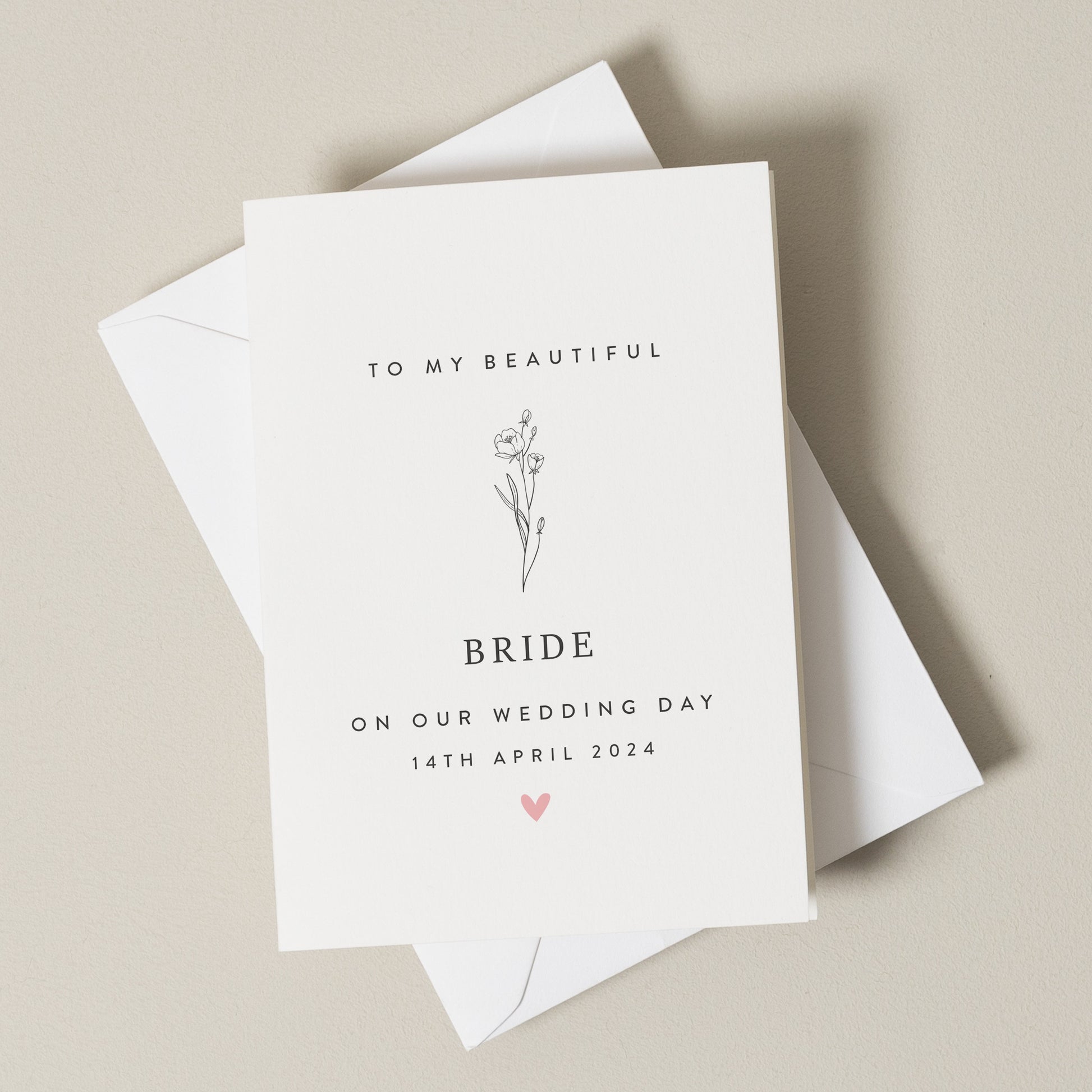 Card For Bride To Be, Personalised To My Bride On Our Wedding Day Card, Wedding Day Card From Groom or Husband, For Her, Card For Wife To Be