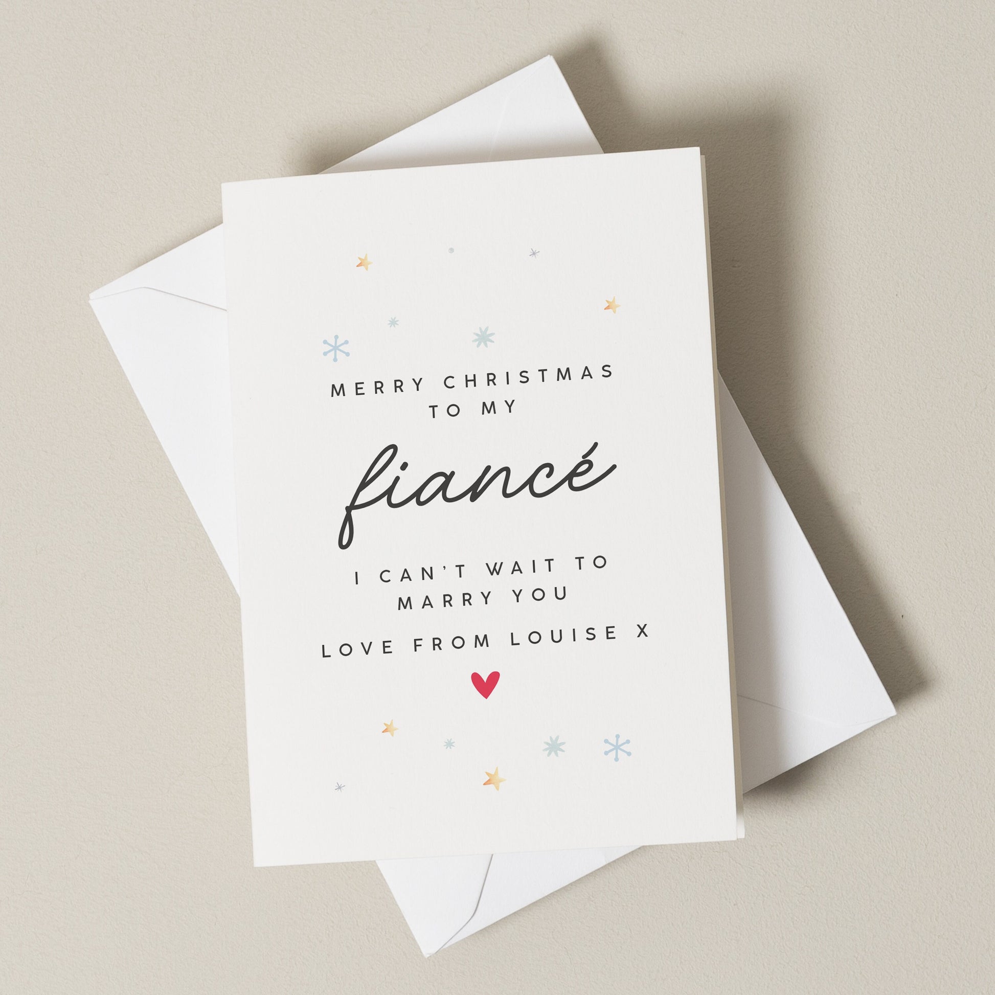 Personalised Fiancé Christmas Card, Christmas Gift For Fiance, Romantic Christmas Card, Christmas Card To Partner, Xmas Card For Him