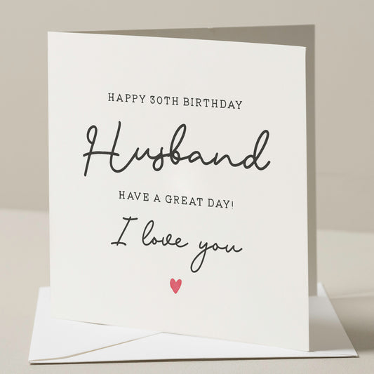 30th Birthday Card For Husband, Happy 30th Birthday Card For Him, Husband Thirtieth Birthday Card, Husband 30th Birthday Gift