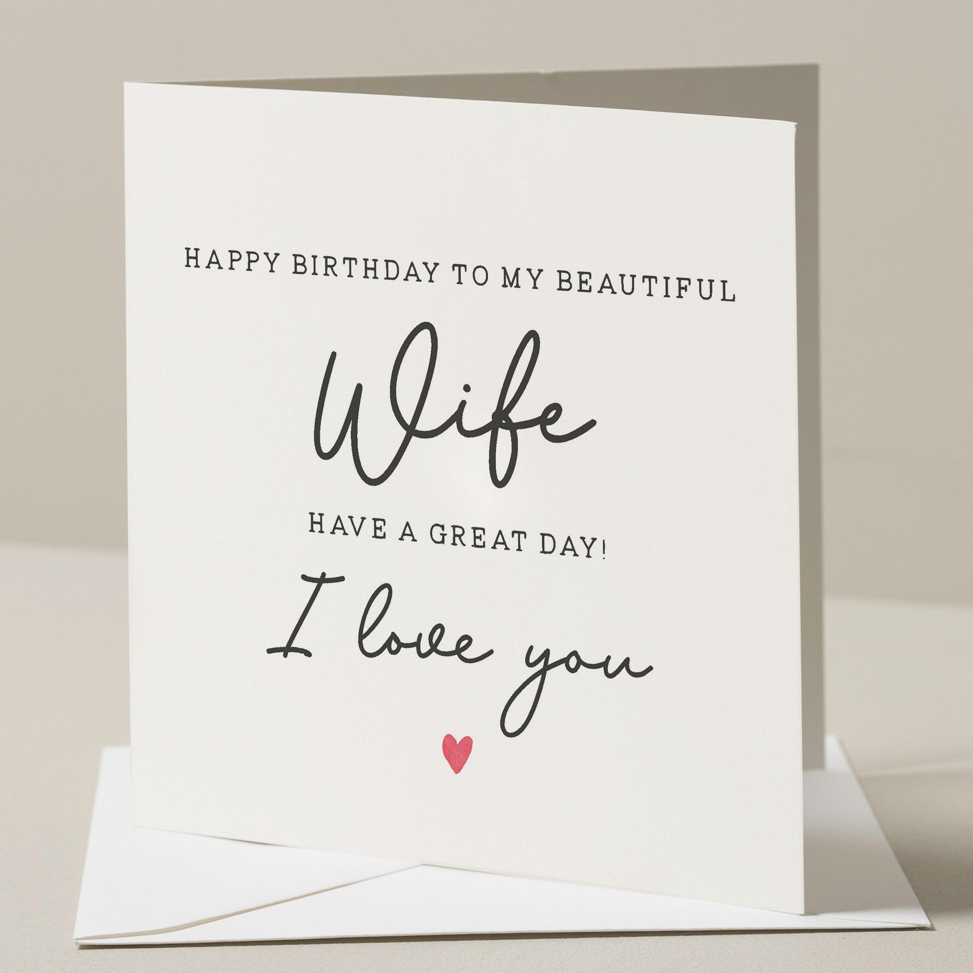 Simple Birthday Card For Wife, Beautiful Wife Birthday Card, Birthday Gift For Her, Wife Birthday Gift, Romantic Card For Her