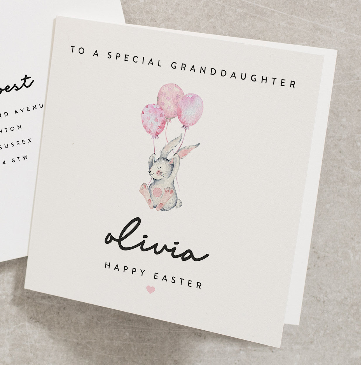 To A Wonderful Granddaughter, Any Name, Happy Easter, Personalised Easter Card For Granddaughter, Cute Easter Card, Happy Easter Card EC013