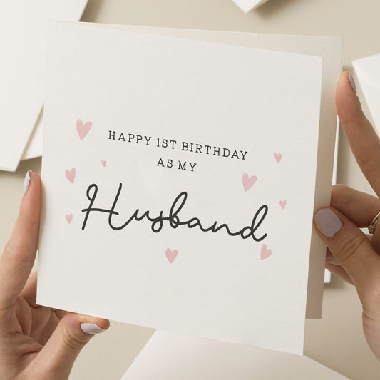 Husband Birthday Card, First Birthday As Husband, Romantic Birthday Card For Him, New Husband Birthday Card, Happy Birthday Gift For Partner