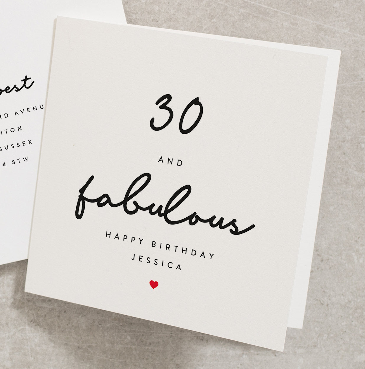 30 And Fabulous, Happy Birthday, Any Name, Personalised 30th Birthday Card, Any Age, 30, 30th, Fabulous At 30, Fabulous Birthday Card BC504