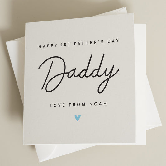 Personalised First Fathers Day Card, Daddy 1st Fathers Day, Happy Fathers Day Card From Baby, Fathers Day Gift For Dad, Cute Card For Daddy