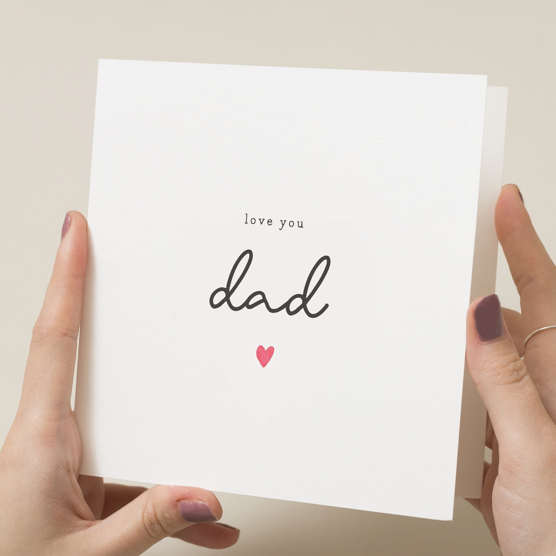 Birthday Card For Dad, Card For Him, From Daughter, Love You Dad, Simple Birthday Card Gift For Dad, Daddy On Fathers Day