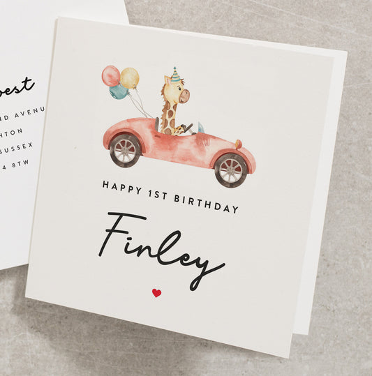 Racing Car Personalised Birthday Card For Son, Red Sports Car Happy Birthday Card, First Birthday Card For Him, Birthday Card BC1134