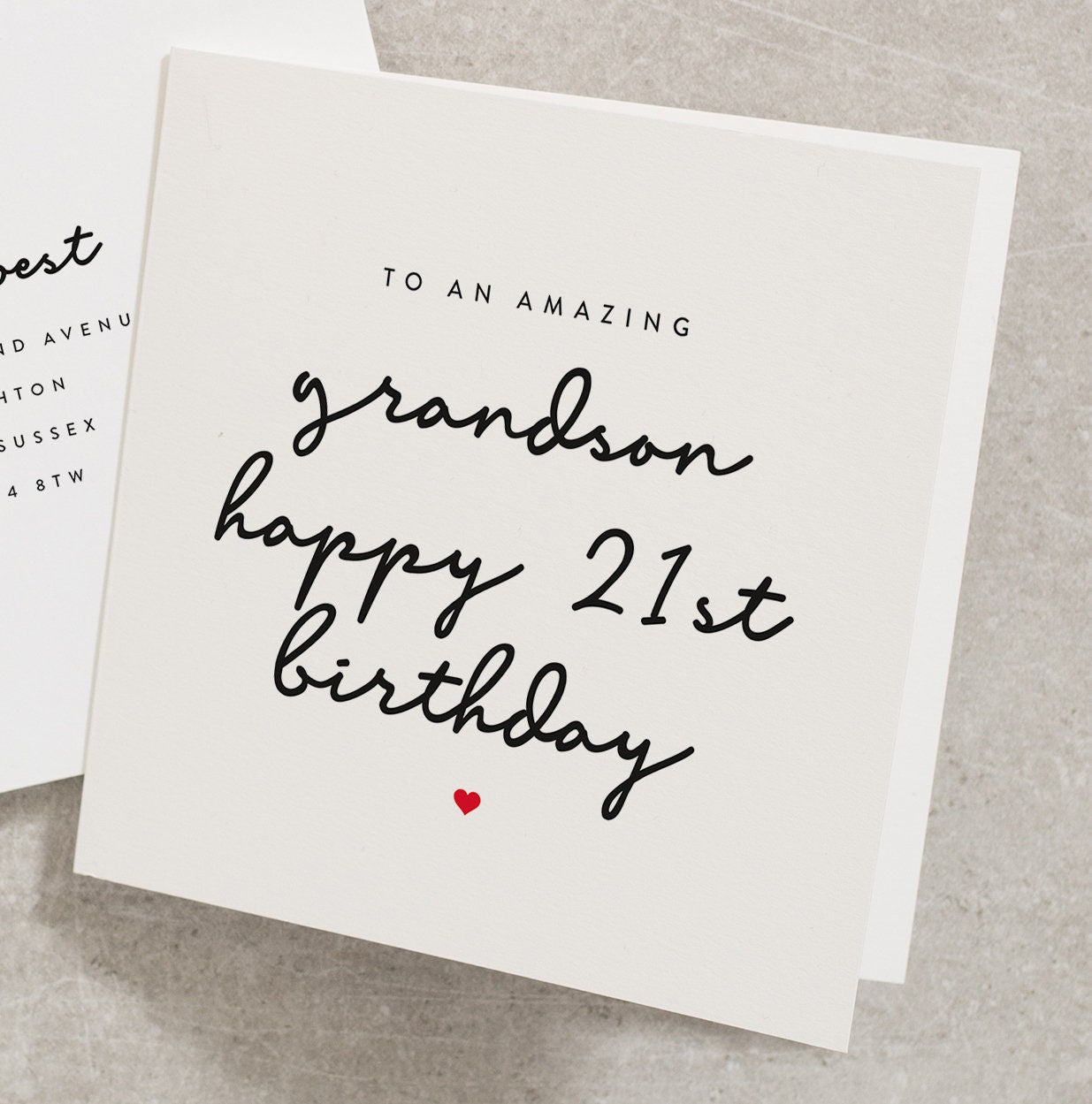 Grandson Birthday Card 21, To An Amazing Grandson, Happy 21st Birthday, Twenty First Birthday Card For Grandson BC437