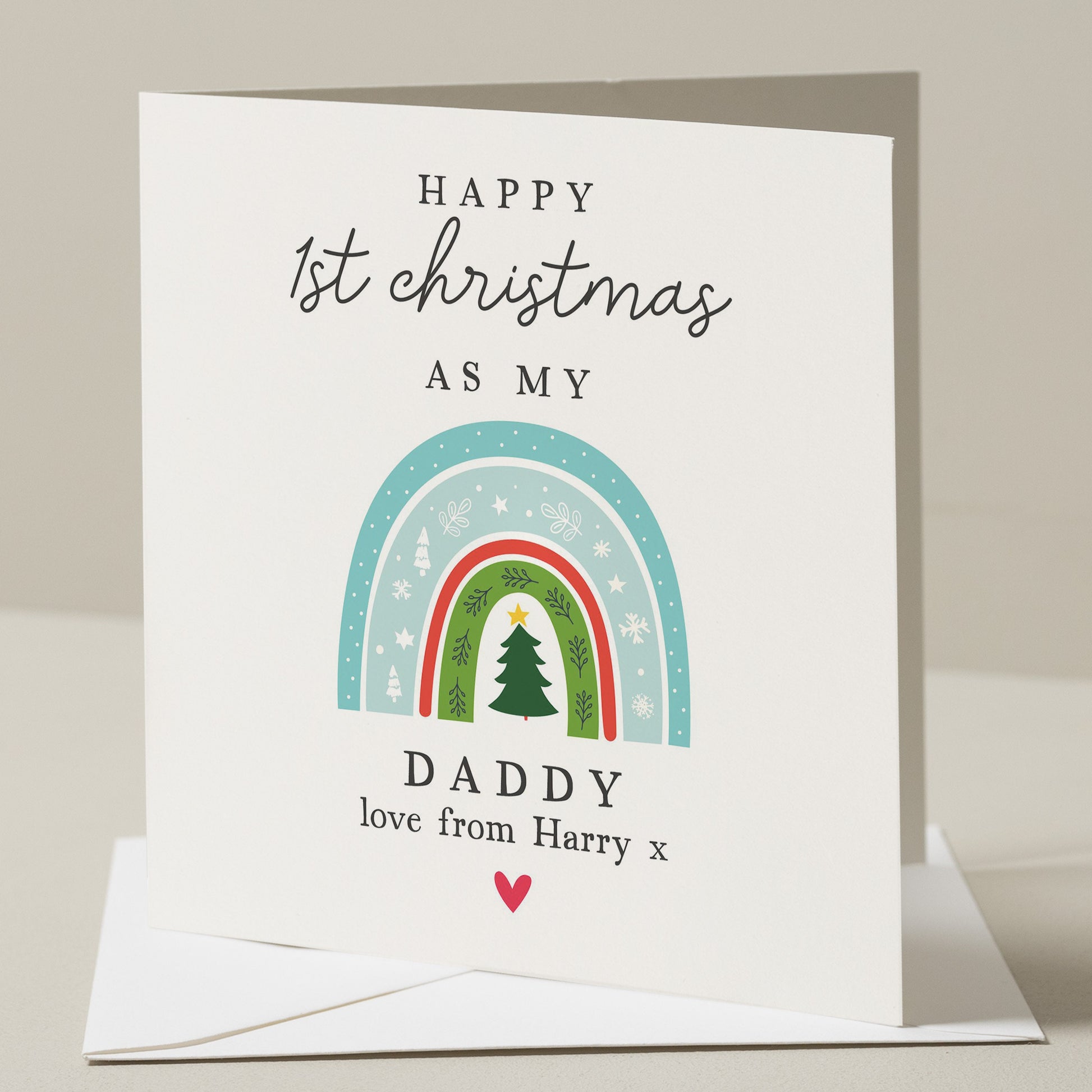 Personalised Dad Christmas Card, First Christmas As My Dad, Dad&#39;s First Christmas, Newborn Christmas Card, Christmas Card, Dad 1st Christmas