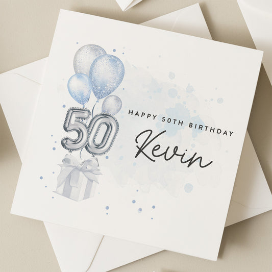 Birthday Card For Him, 50th Birthday Gift, Husband Personalised 50th Birthday Card, Dad Fiftieth Milestone Card, Gift For Him