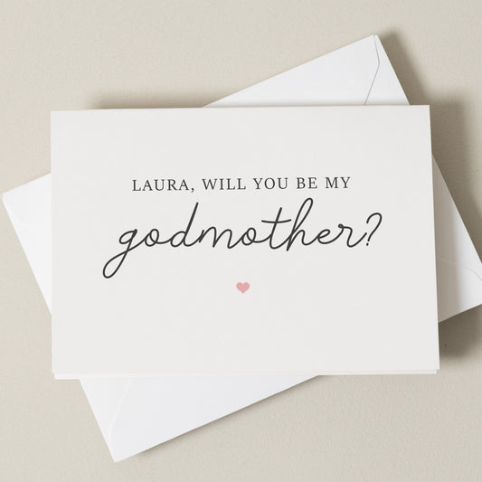 Will You Be My Godmother Card, Godmother Proposal Card, Personalised Be My Godmother Card, Christening Card For Godparents