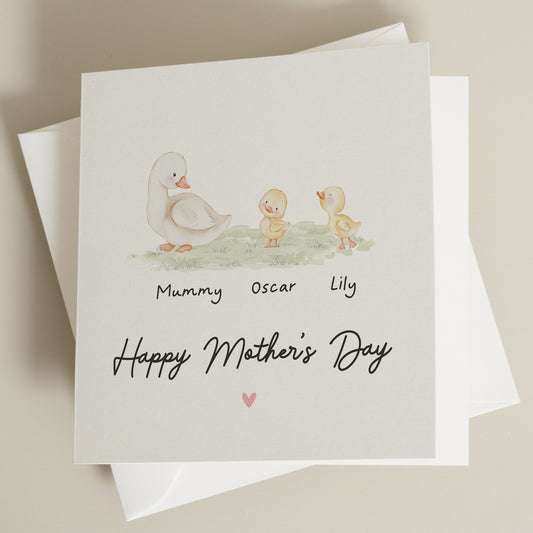 Personalised Mothers Day Card With Cute Illustrations, Mothers Day Card, Happy Mothers Day Card. Personalised Card For Mothers Day