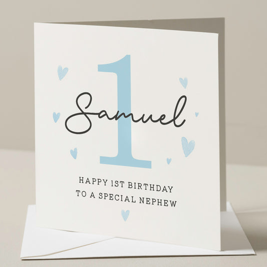 Nephew Birthday Card, 1st Birthday Card For Nephew, First Birthday Card, Birthday Gift For Him, Nephew Birthday, 1st Birthday Gift