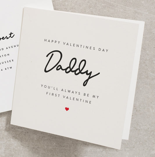 First Love Valentines Day Card For Daddy, Dad Personalised Valentine Card From Baby, First Valentines As My Dad, New Baby Card For Him VC088