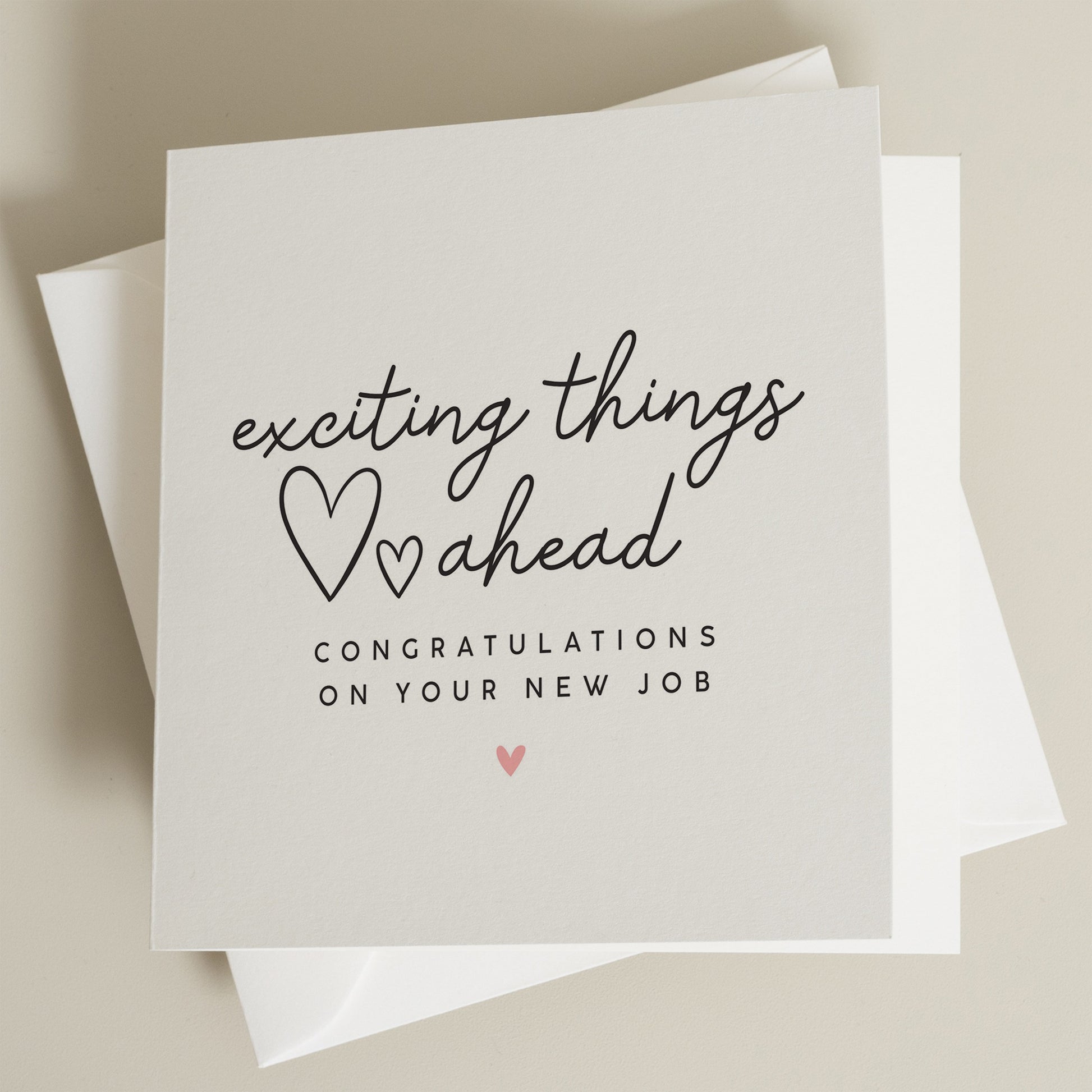 Cute Congratulations New Job Card, Exciting Things Ahead, Leaving Work Good Luck Card For Coworker, Colleague Good Luck Card