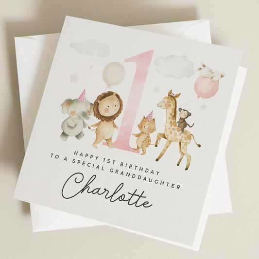 1st Birthday Card For Granddaughter, Daughter, Niece, Goddaughter, 1st, 2nd, 3rd Birthday Card, Little Girl, First Birthday Card