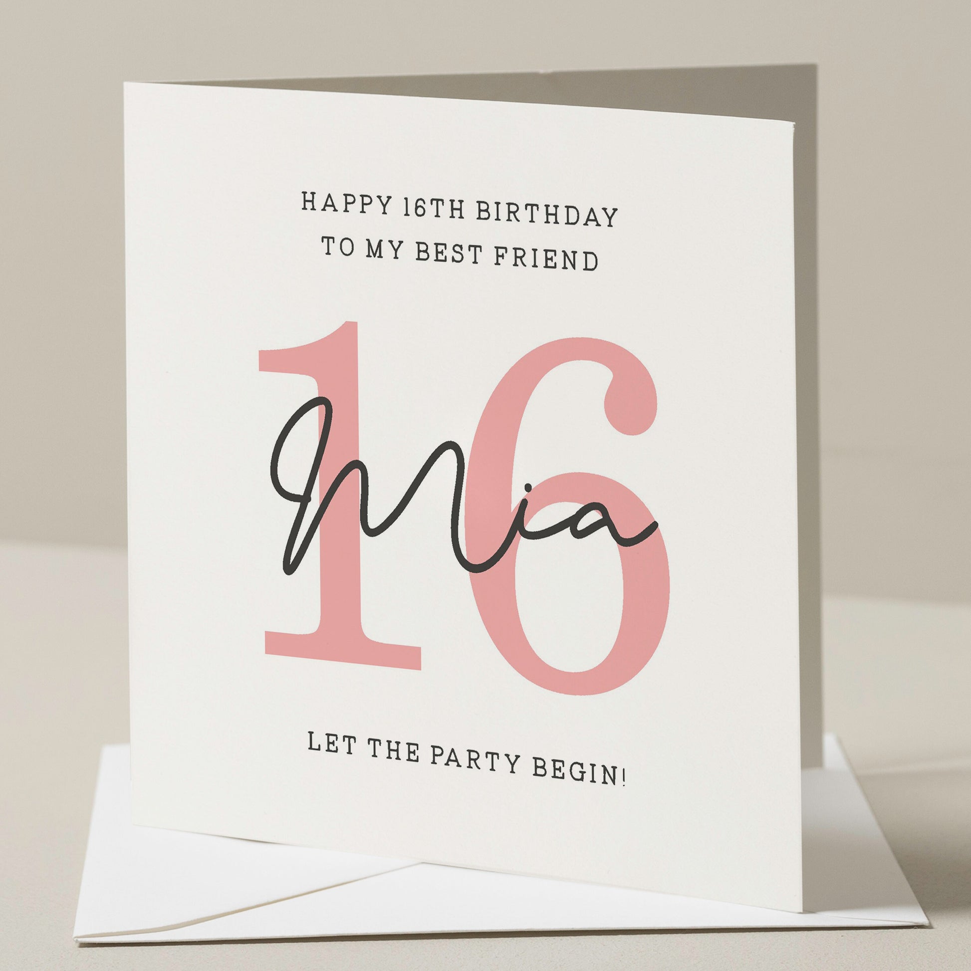 Personalised 16th Birthday Card For Bestie, Best Friend Birthday Card, Sixteenth Birthday Card, Birthday Gift For Her, Bestie 16th Birthday