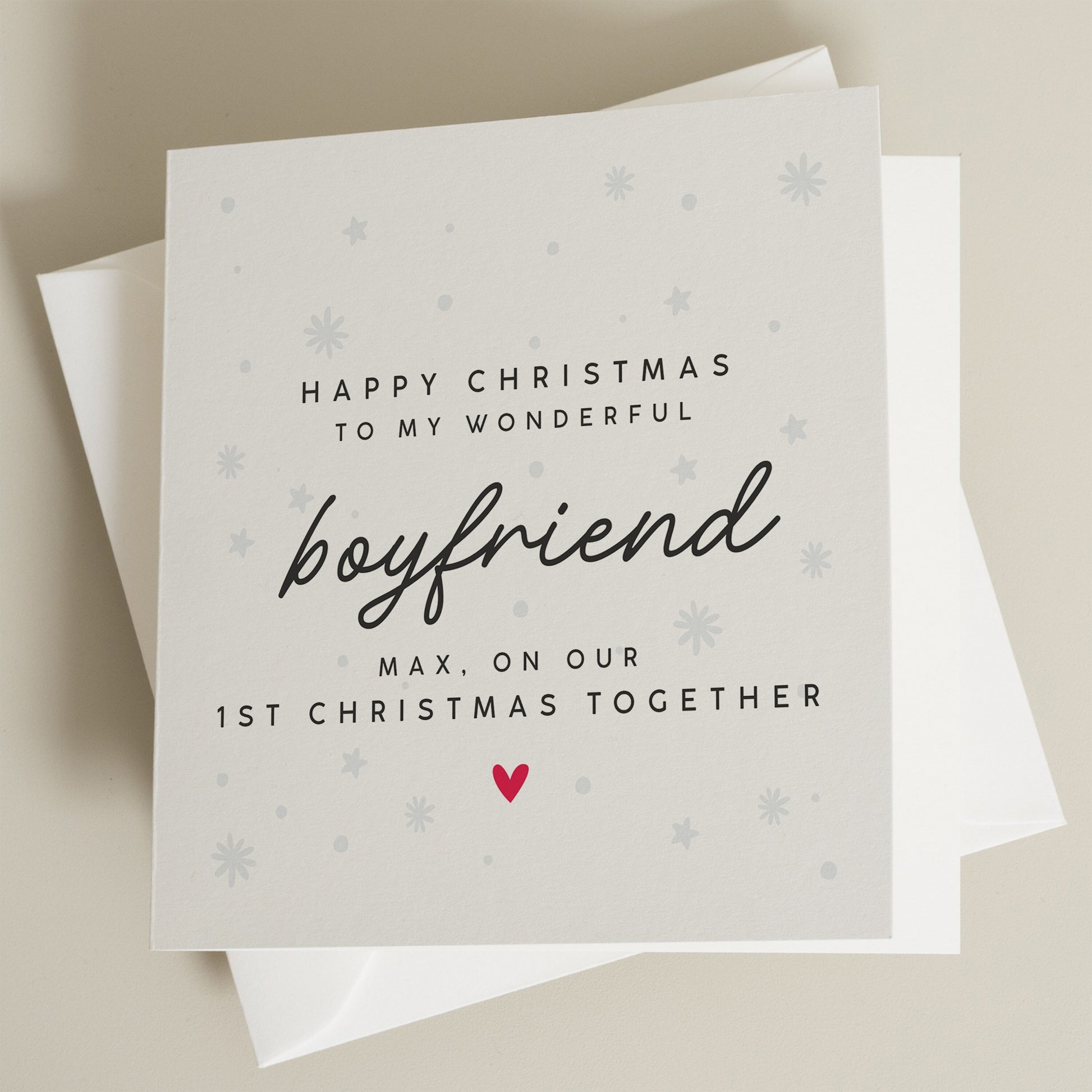 Boyfriend First Christmas Card, To My Boyfriend On Our First Christmas Together, Boyfriend 1st Christmas Card, Man Christmas Card