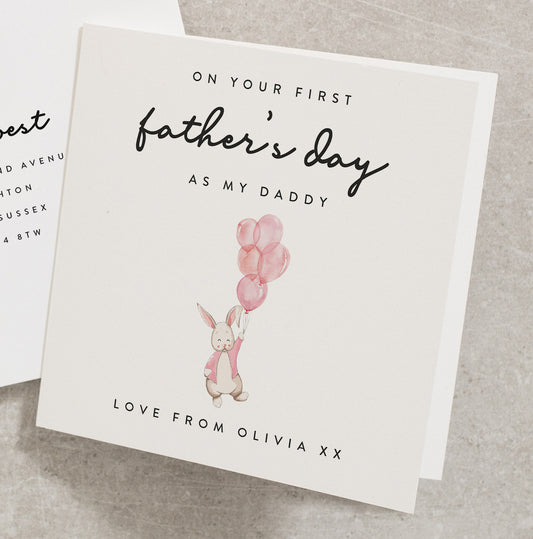 First Fathers Day As My Daddy Card, 1st Fathers Day Card From Daughter, Personalised Father&#39;s Day Card, Baby First Fathers Day Card FD055