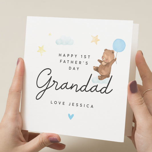 Personalised First Father&#39;s Day As My Grandad Card, 1st Fathers Day Card, Baby First Fathers Day Card, First Fathers Day Gift, For Grandad