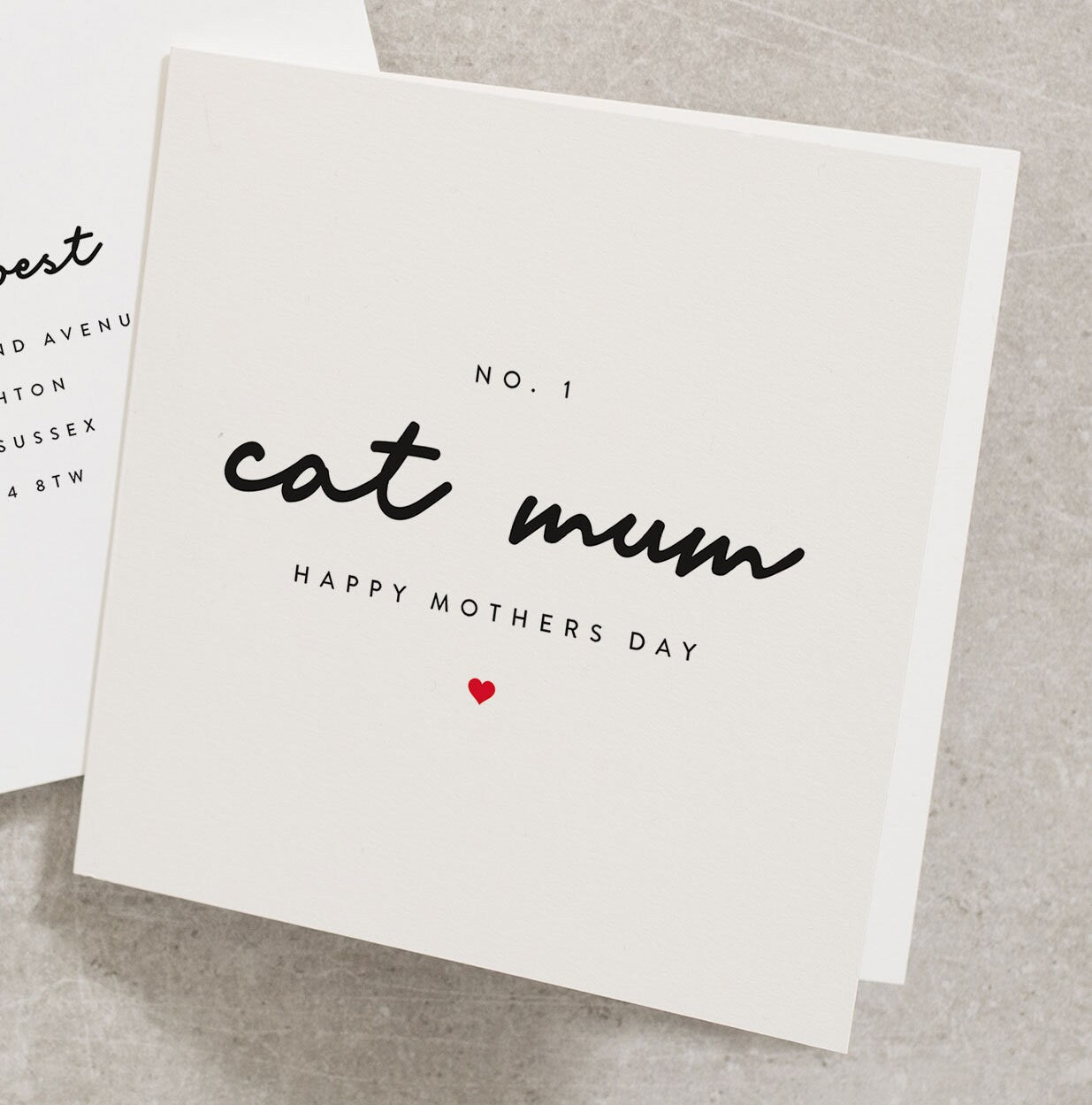 Cat Mum Mothers Day Card, No.1 Cat Mum, Happy Mothers Day, Cat Card, Mothers Day Card Cat, Cute, Funny Mothers Day Card MD074