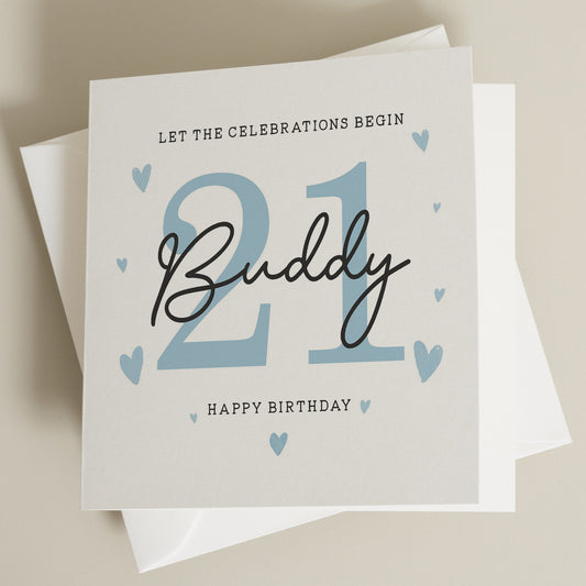 Personalised 21st Birthday Card, For Dad, 21st Birthday Card For Him, 21st Birthday Card For Uncle, 21st Birthday Gift For Him, Twenty One