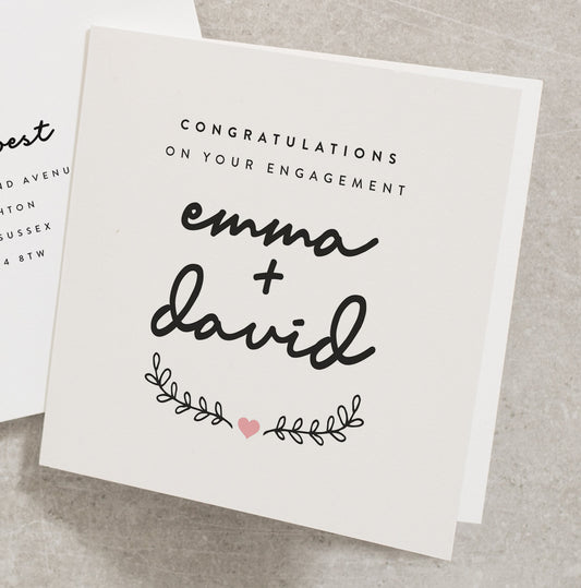 Congratulations On Your Engagement Card, Personalised Engagement Card For Newly Engaged Couple, Engagement Card With Customisation EN049