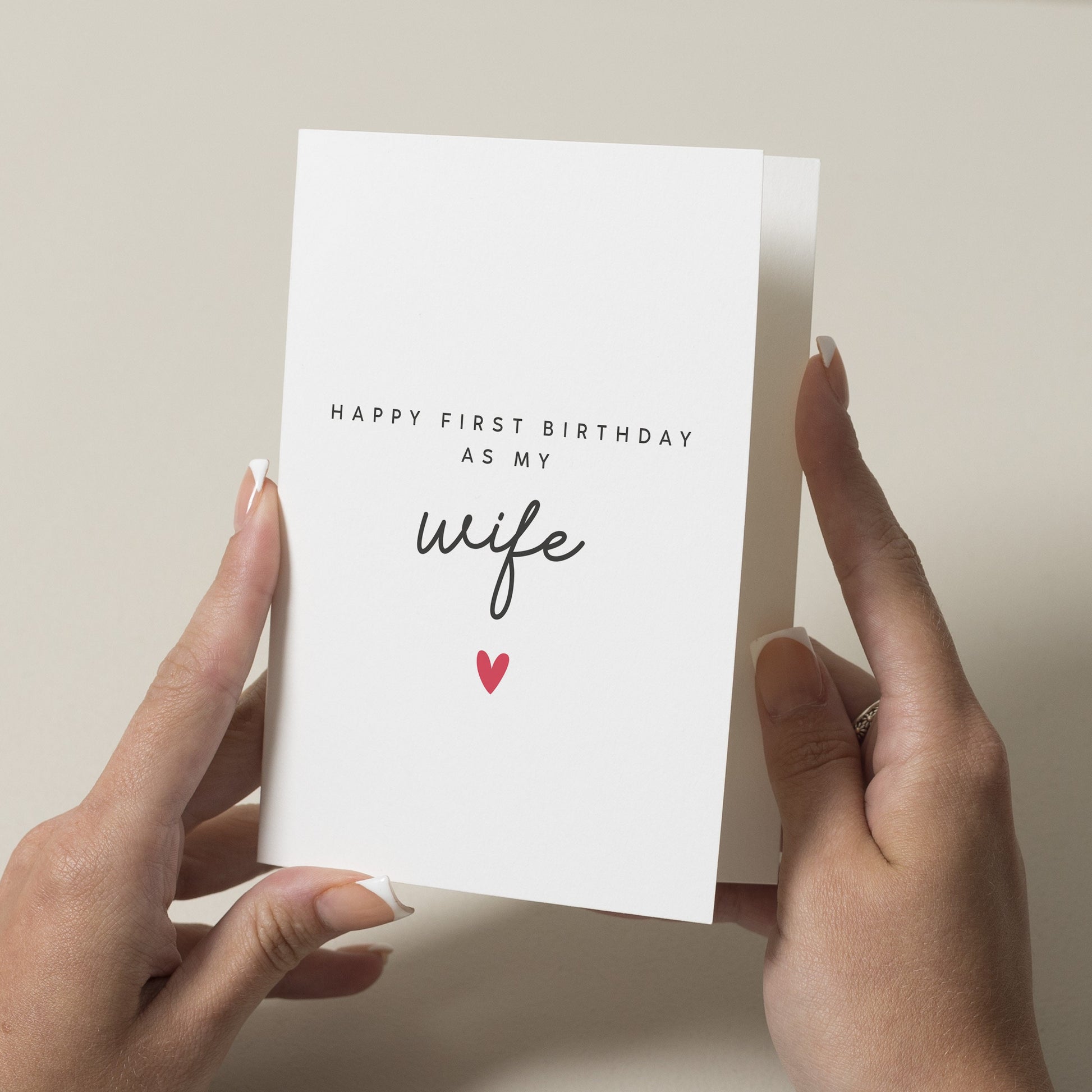 Birthday Card For Wife, Simple Birthday Card For Her, Birthday Gift For Wife, Romantic Card For Partner, For Her, First Birthday As My Wife