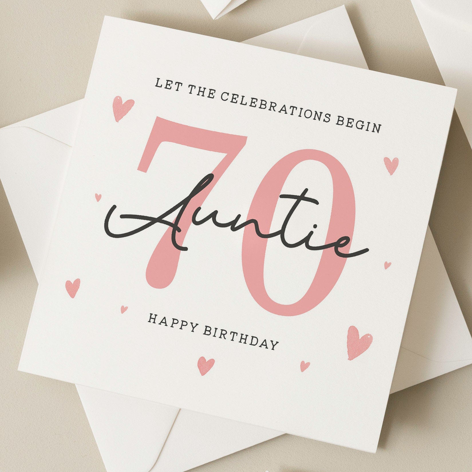 Birthday Auntie Card, 70th Birthday Card For Aunt, Aunty 70th Birthday Gift, Auntie Seventieth Birthday, Milestone Birthday