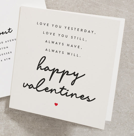 Valentines Day Card, Happy Valentines Greeting Card, Personalised Valentines Card VC001