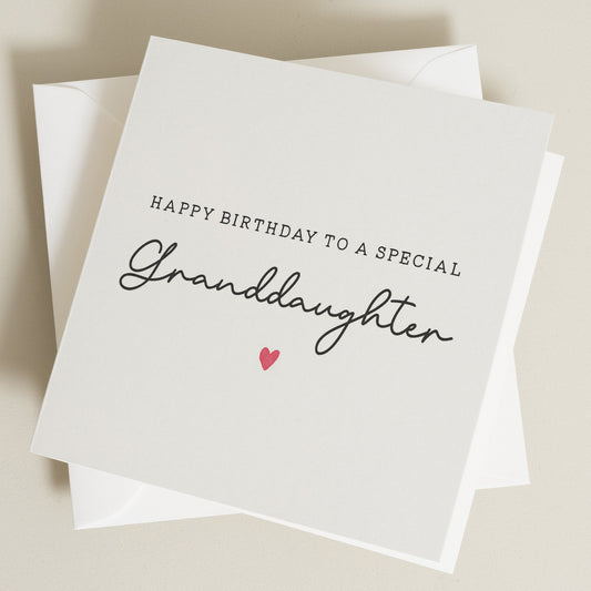 Special Granddaughter Birthday Card, Granddaughter Birthday Gift, Birthday Gift To Granddaughter, Simple Card For Granddaughter