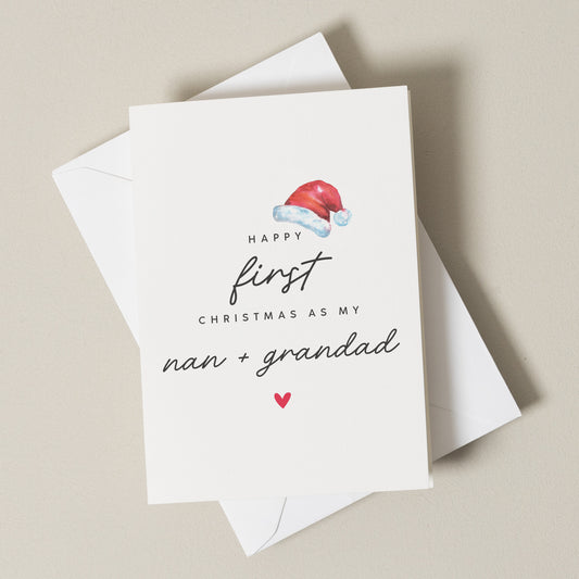 First Christmas As Grandparents, 1st Christmas Nan And Grandad Card, Nana and Pops Christmas Card, Christmas Card, Grandparent Gift