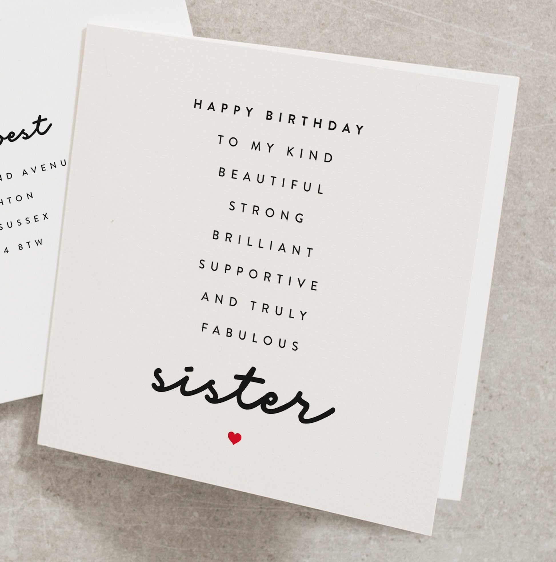 Sister Birthday Card Poem, Amazing Sister Gift, Birthday Card Sister, Special Sister Birthday Card, Birthday Card For Sister BC164