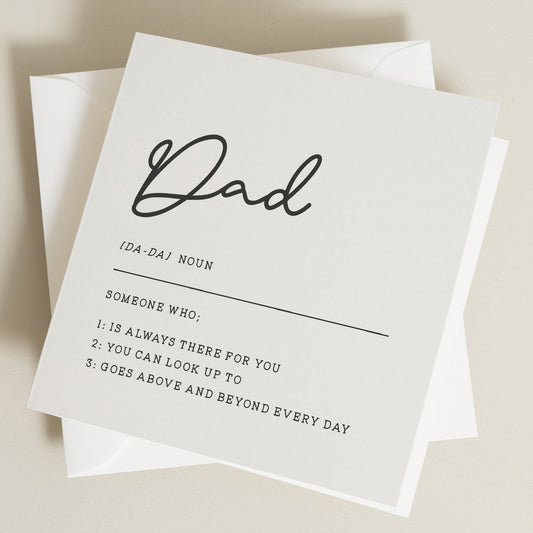 Dad Definition Card, Fathers Day Gifts From Daughter, Son Fathers Day Card, Cute Fathers Day Card For Him, Meaning Of Dad