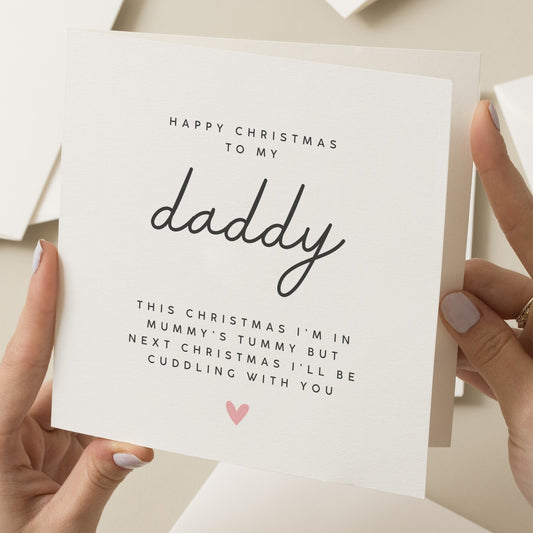 Happy Christmas To My Daddy To Be, First Christmas As Dad To Be From Bump, From Baby, New Parents Christmas Card, New Dad Xmas Card, Gift