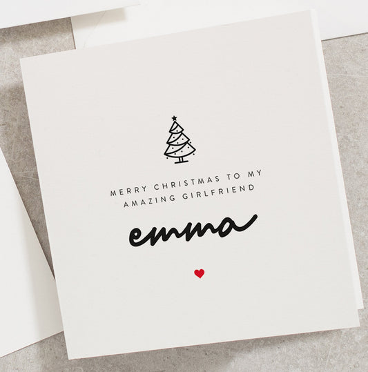 Girlfriend Christmas Card, Merry Christmas To My Amazing Girlfriend, Personalised Christmas Card Girlfriend, For Girlfriend, Romantic CC148