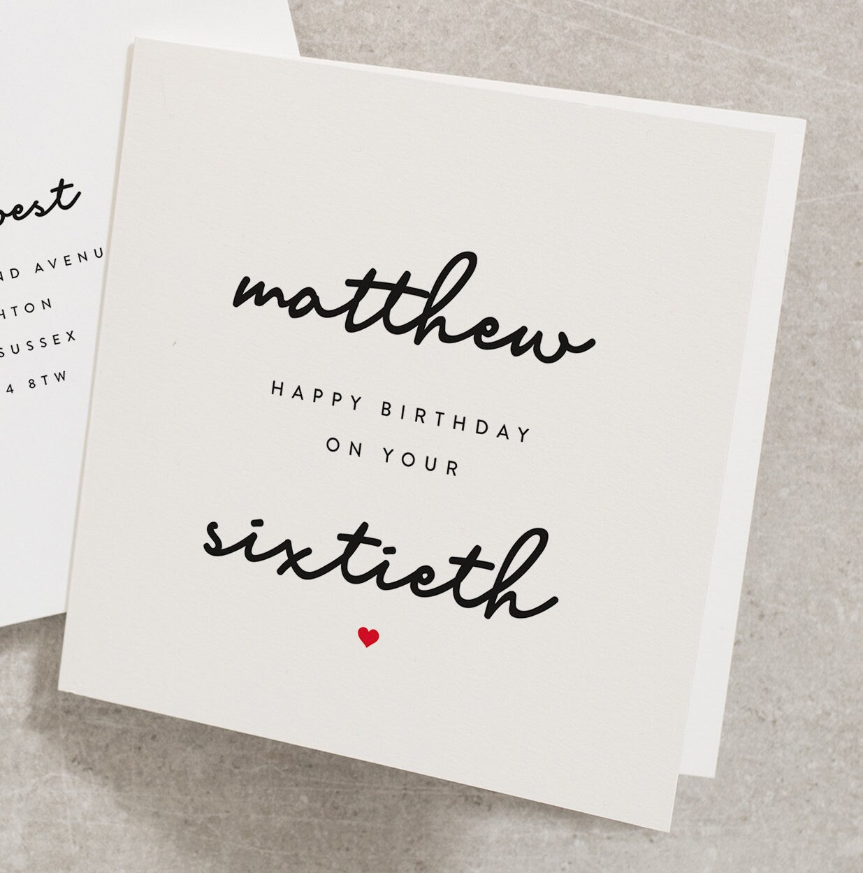 Sixtieth Birthday Card, Personalised 60th Birthday Card With Name, For Him Birthday Card, Sixty Card, Simple Birthday Card For Men BC639