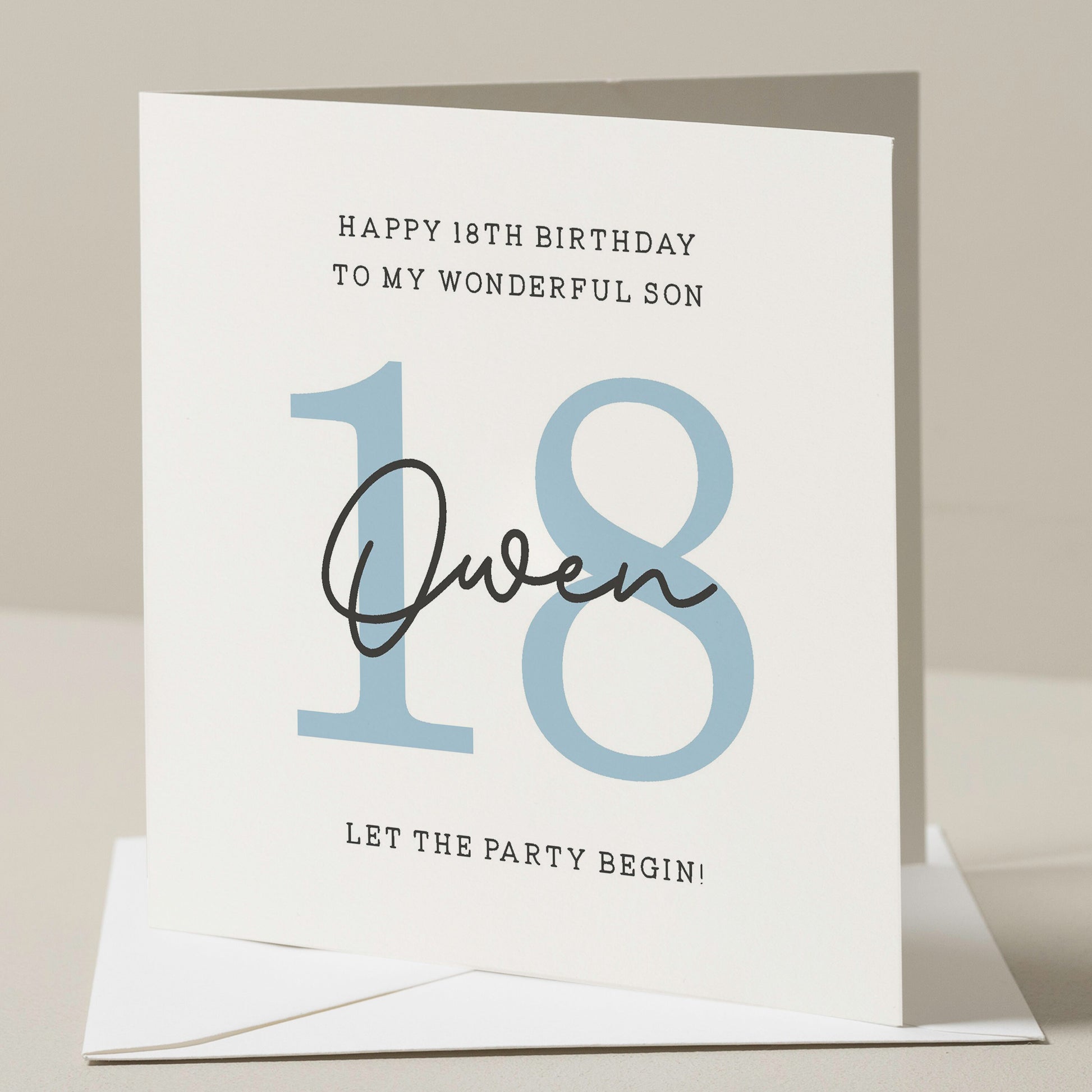 18th Birthday Card For Son, Personalised Son Birthday Card, Eighteenth Birthday Card, Son Birthday Gift, Happy Birthday Son, Milestone Card