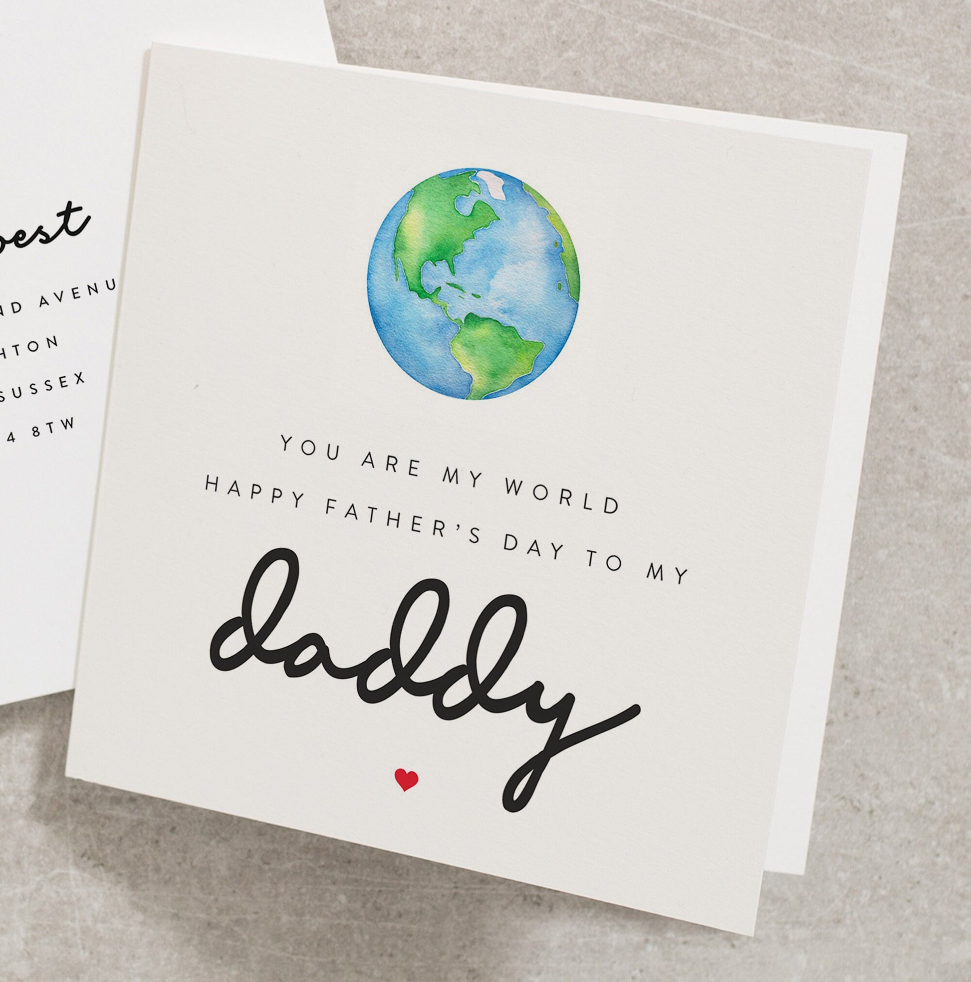 Fathers Day Card UK, You Are My World, Happy Fathers Day From Daughter, Baby, From Bump, Fathers Day Card Daughter, World To Me Card FD102