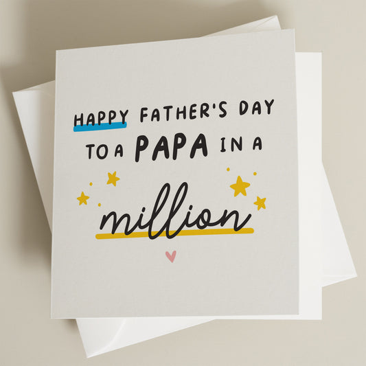 Personalised Fathers Day Card, 1 In A Million Fathers Day Card,  Gift For Father, Grandad, Happy Fathers Day Step Dad, One In A Million