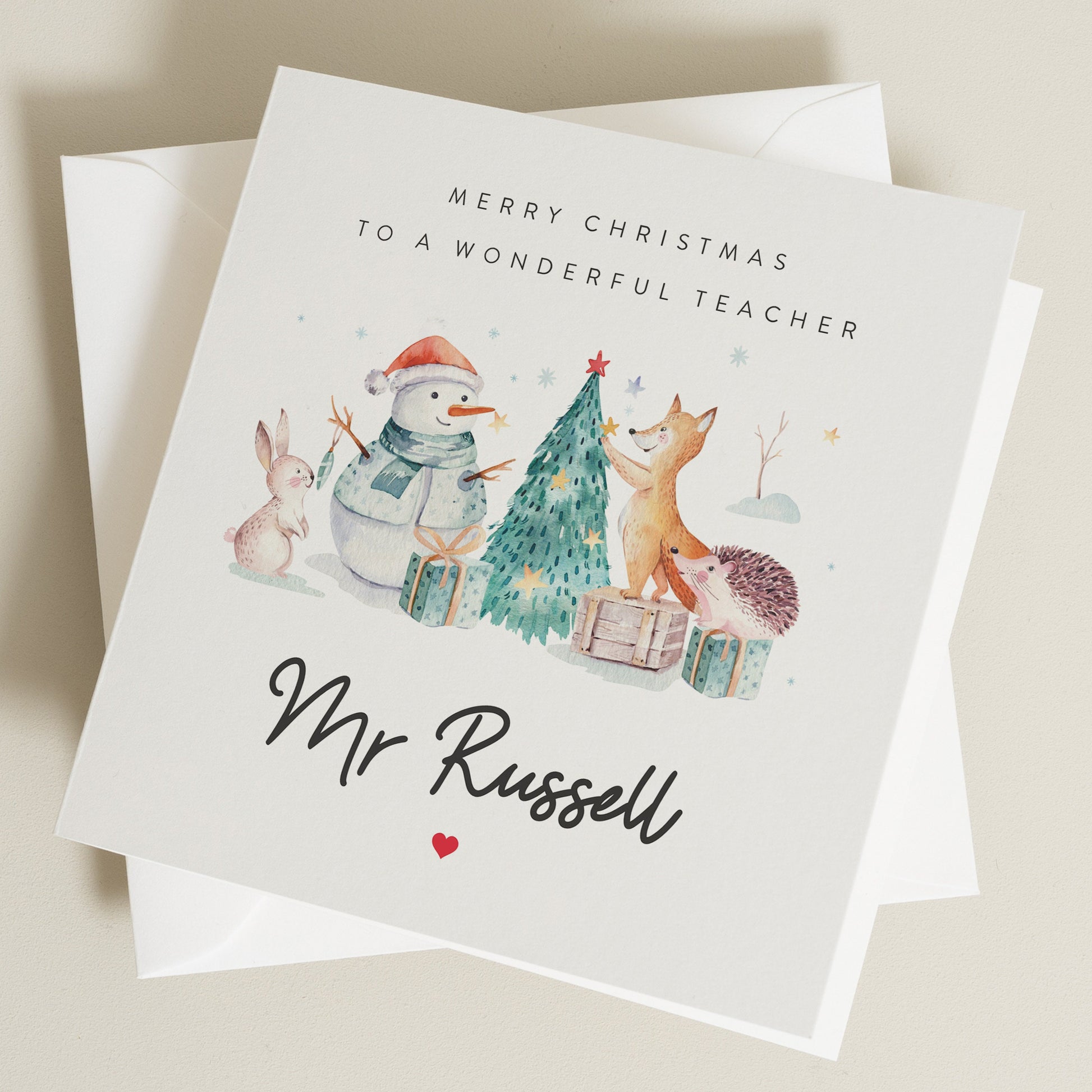 Teacher Christmas Card, Christmas Card For Teacher, Teacher Thank You Christmas Card, To My Teacher Christmas Card, Christmas Card