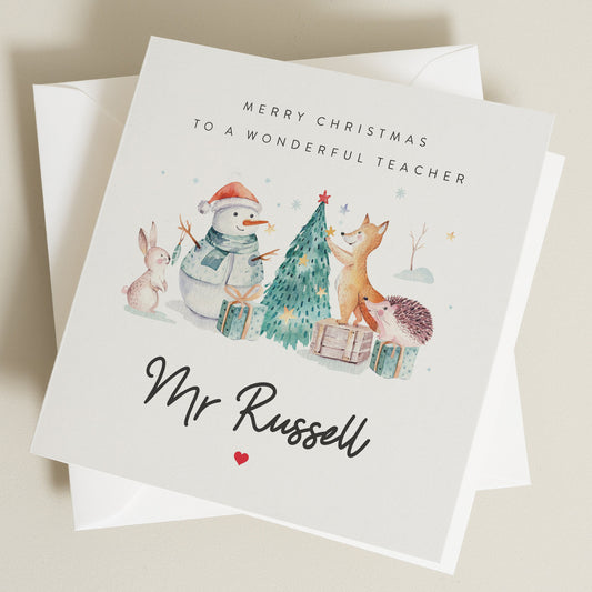 Teacher Christmas Card, Christmas Card For Teacher, Teacher Thank You Christmas Card, To My Teacher Christmas Card, Christmas Card