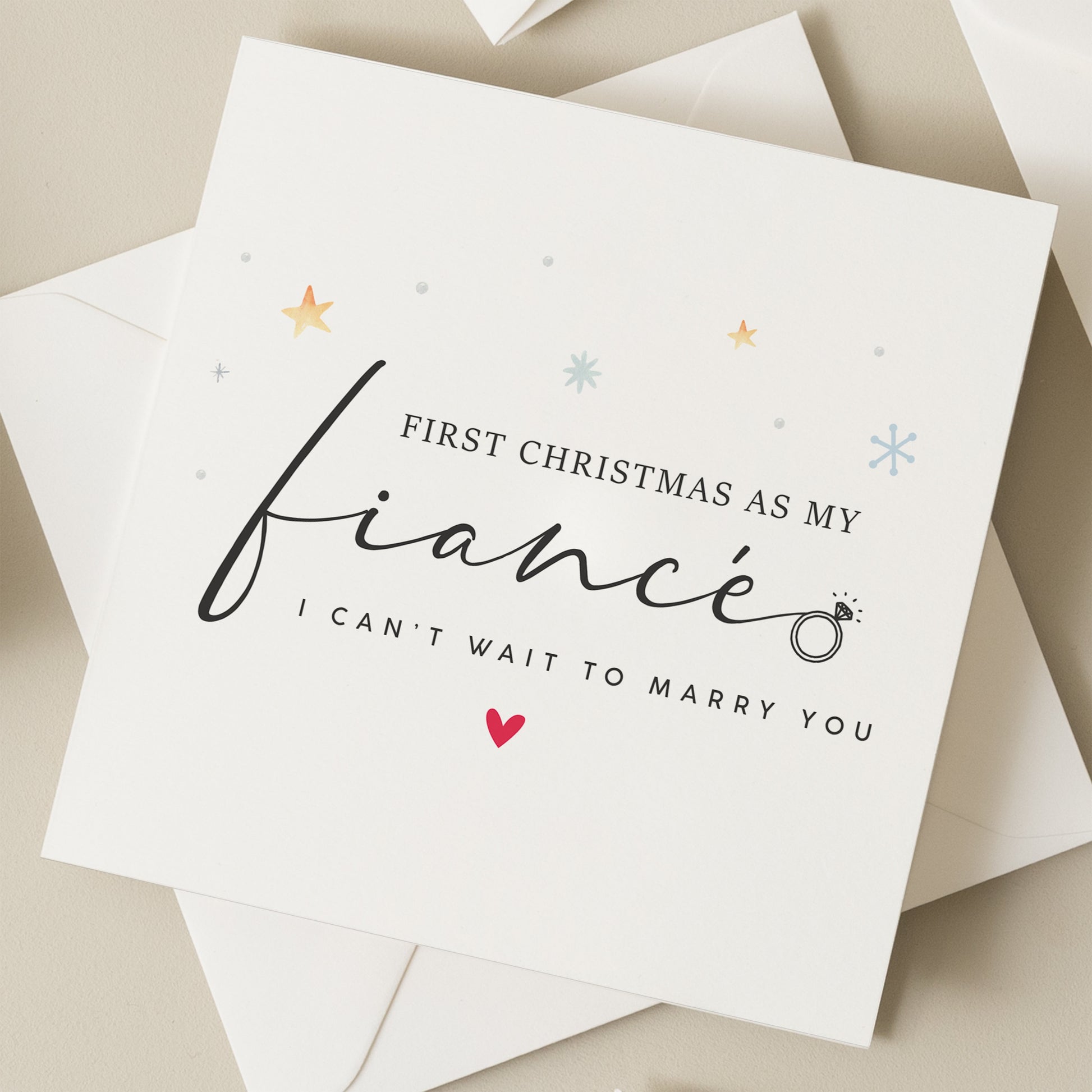 Fiancé Christmas Card, Christmas Card For Fiancé, First Christmas As My Fiance Card, For Future Husband, For Him Christmas Card, To  Fiancé