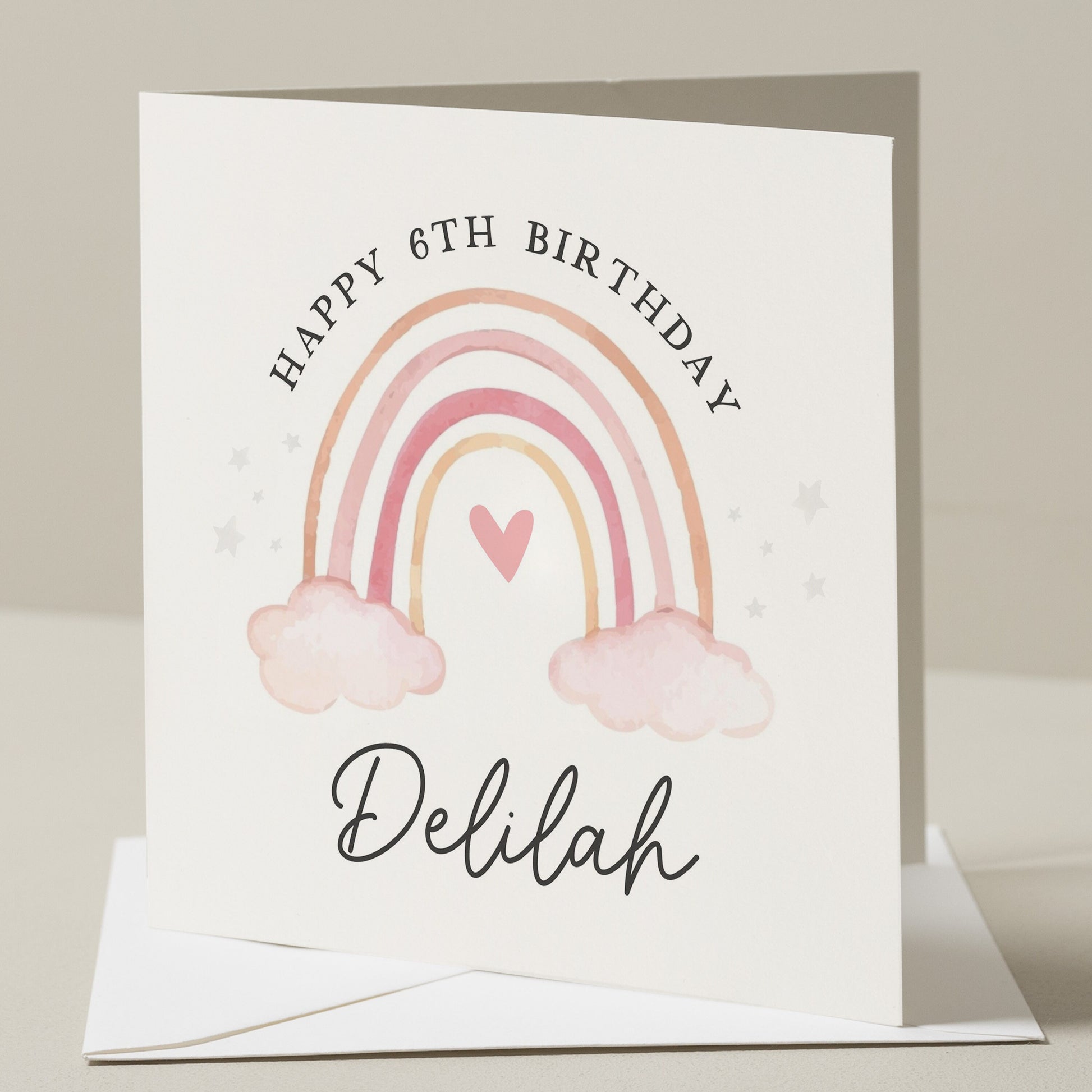 6th Birthday Card For Daughter, Personalised 6th Birthday Card For Her, Happy Sixth Birthday Card For Granddaughter, Niece