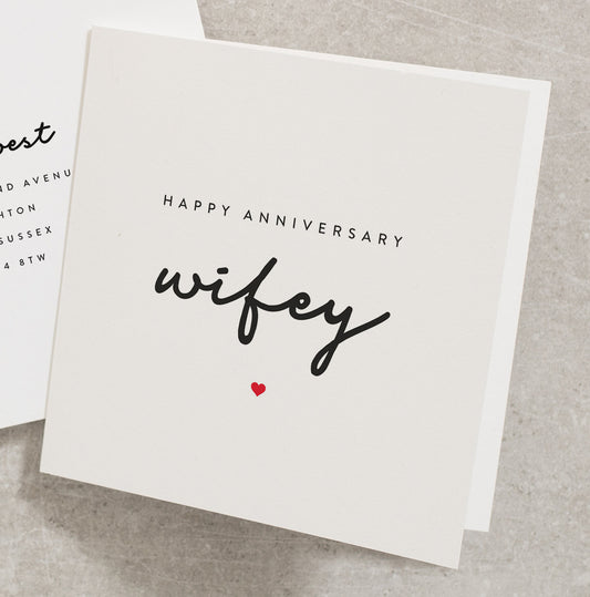 Happy Anniversary Wife Card, Wifey Anniversary Card, Anniversary Wifey Card, Wife Card For Anniversary, Anniversary Card For Her AN001