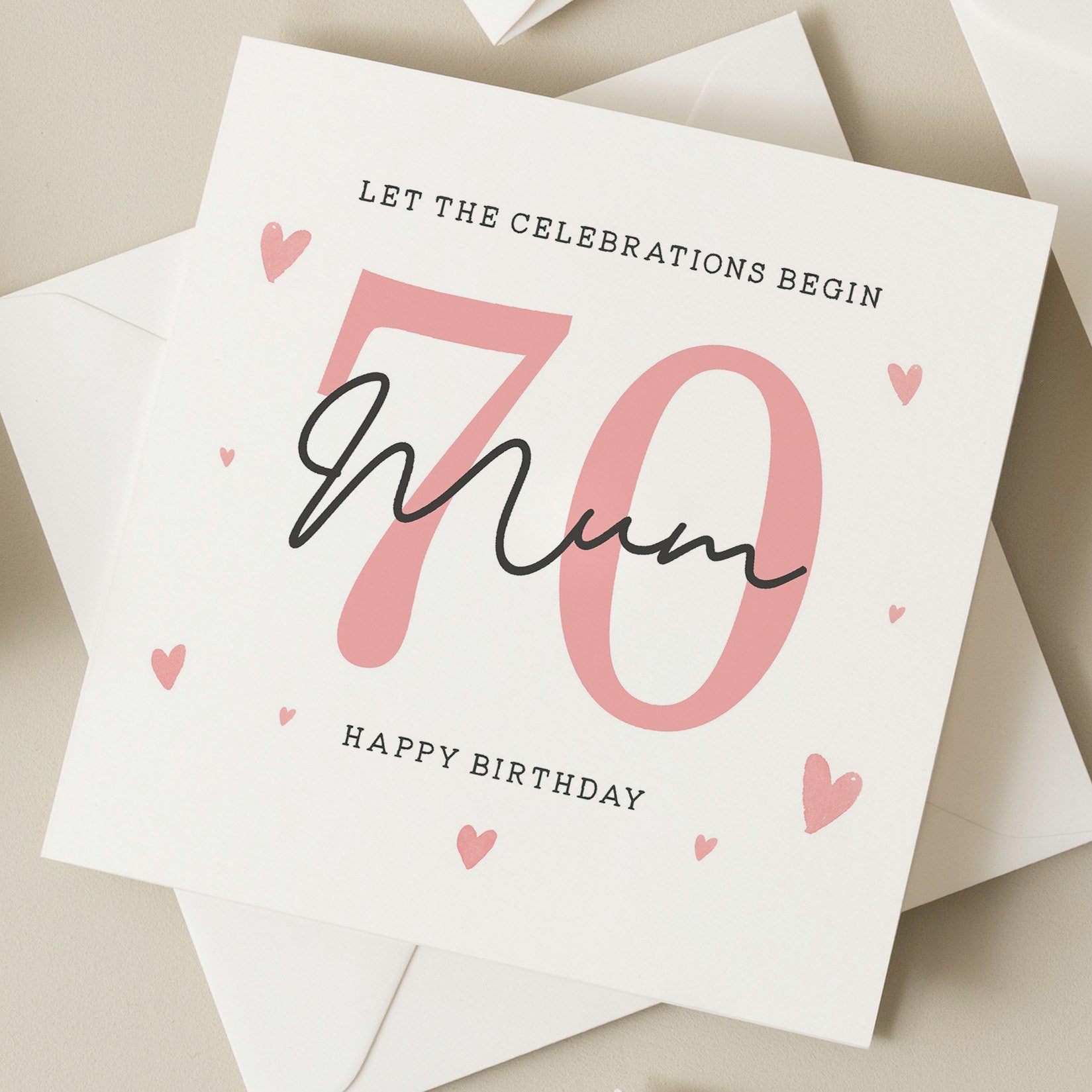 Birthday Mum Card, 70th Birthday Card For Mum, Seventieth Birthday Mum Card, Happy Birthday Mum, 70th Birthday Gift, Mother, Mum