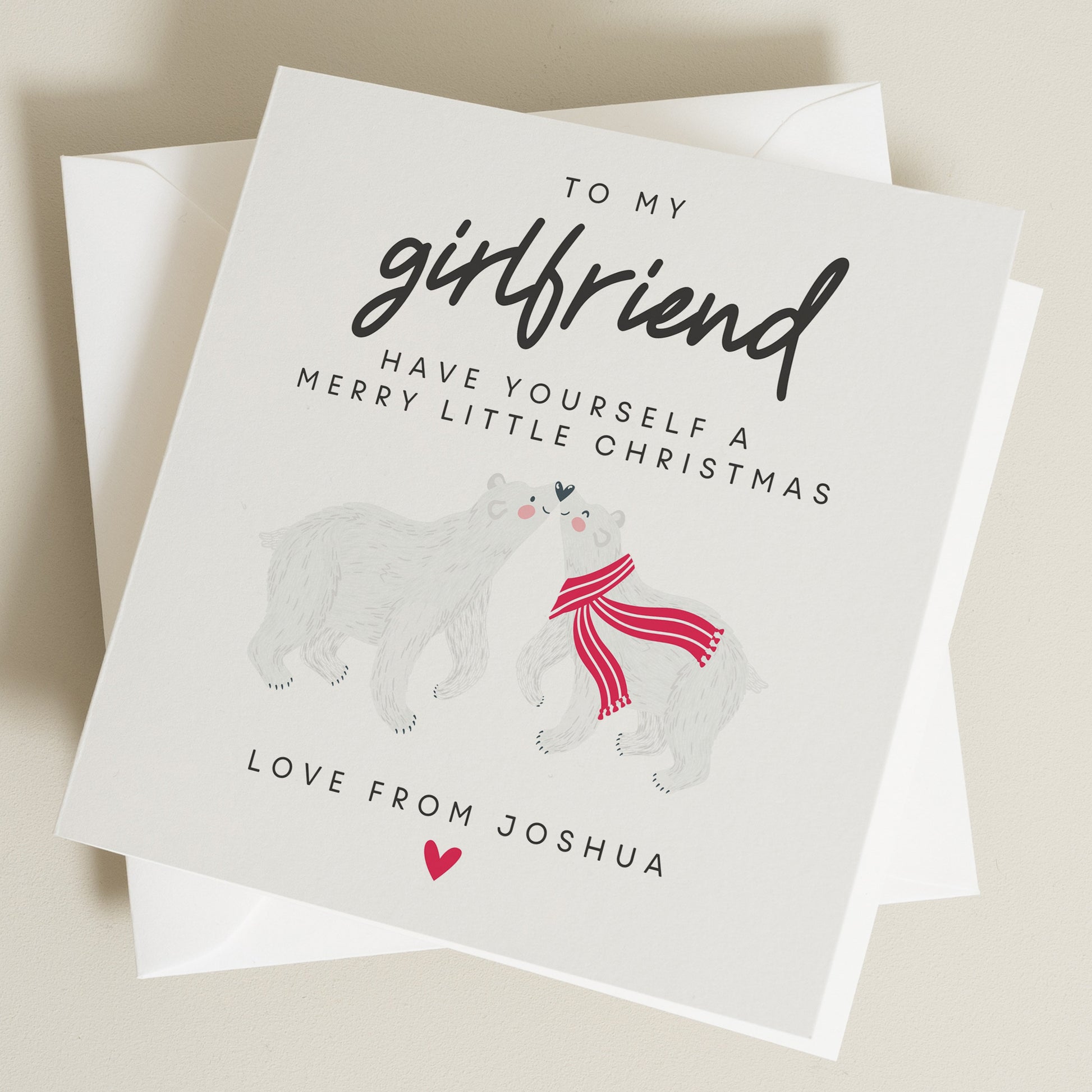 Girlfriend Christmas Card, Romantic Christmas Card For Her, Wife Christmas Card, Personalised Girlfriend Or Wife Christmas Card